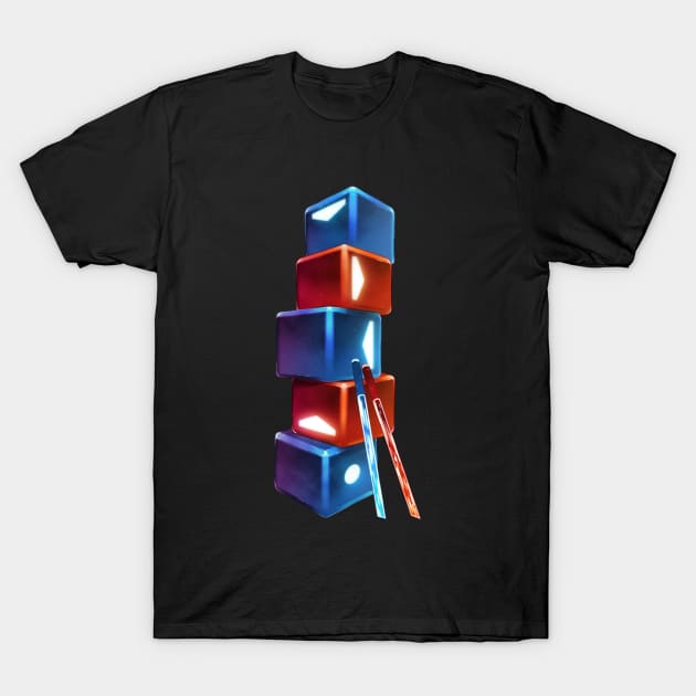 Beat Saber Cubes T-Shirt by Ivis_sans